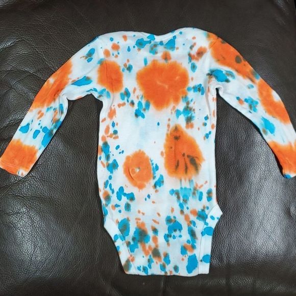 NEW Gerber 12 month tie dye onesie orange blue - Picture 3 of 5
